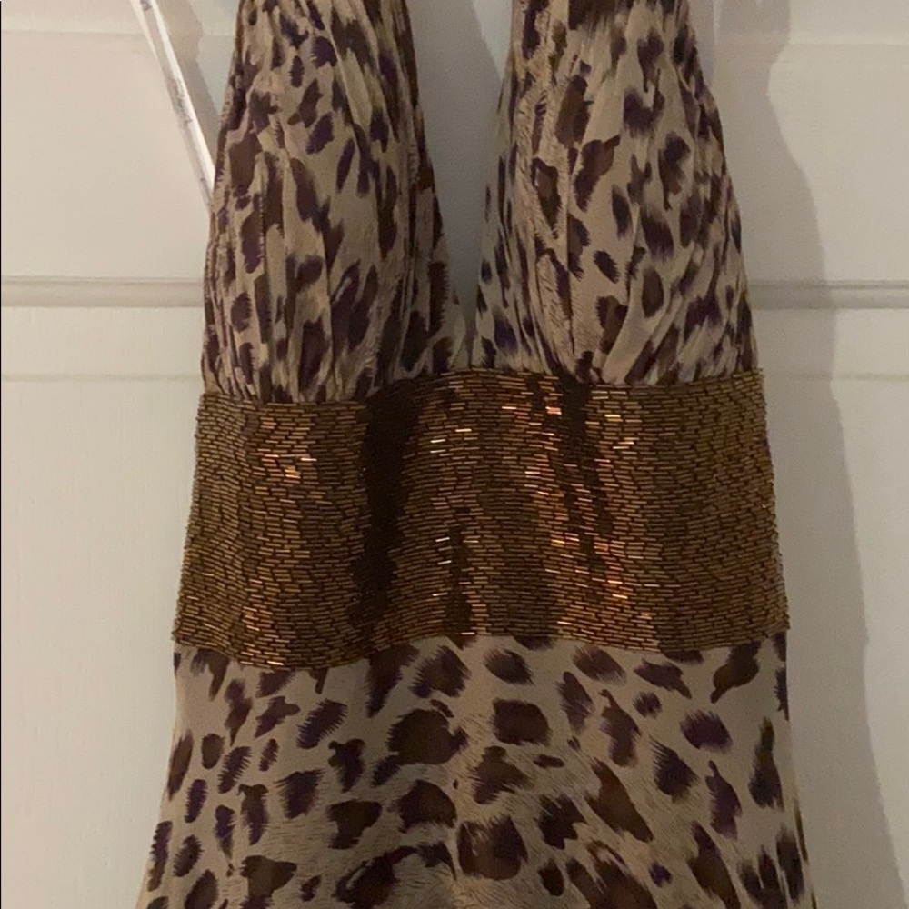 NWT Brown and purple cheetah print formal dress, 6